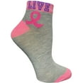 thumbnail image 3 of Pink Ribbon Breast Cancer Awareness Ankle/Crew Socks for Women, 3 of 5