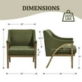 thumbnail image 2 of Dayalane Mid Century Modern Accent Chair, Upholstered Wide Back Armchair with Solid Wood Legs for Living Room, Lounge Armchair with Thick Cushion for Bedroom, Reading Corner, Chenille Green, 2 of 9