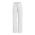 thumbnail image 6 of Gaukiv Womens Straight Pants High Rise Stretch Woven Casual Trousers Business Suit Pants White 2XL, 6 of 6