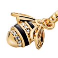 thumbnail image 3 of 925 Sterling Silver Golden Black Enamel Striped Queen Bee Dangle Charm for Bracelet Charms Bangle Pendant Jewelry, 3 of 5
