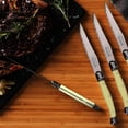 thumbnail image 2 of Cuchillos con Mango Ergonómico Laguiolelvory 3 Pzas 23 cm Marfil Acero Inoxidable Cuchillo para carne., 2 of 4