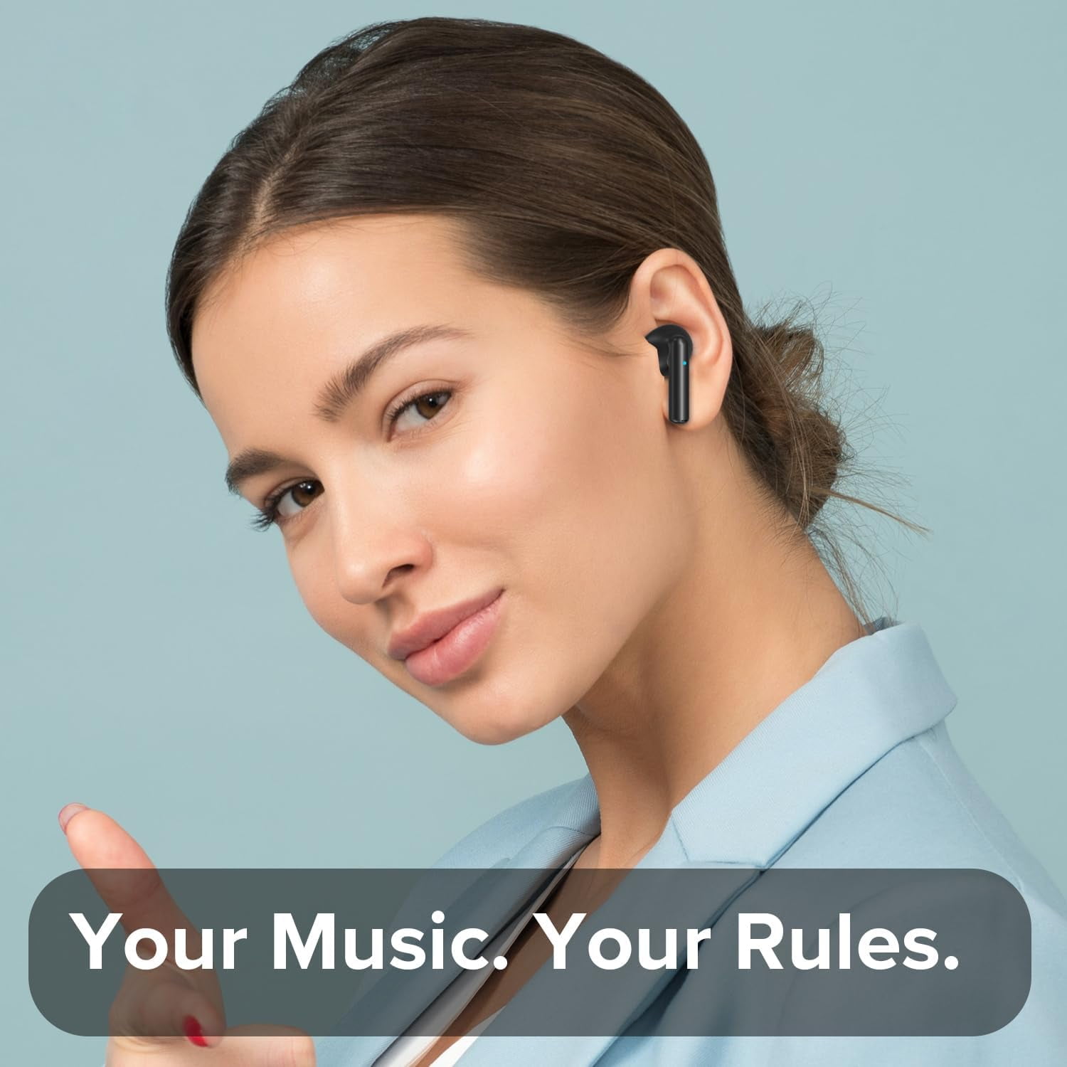 COBY True Wireless Earbuds, Mini Bluetooth Earbuds with Built-in Mic & LCD Charging Case, Black