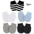 thumbnail image 2 of Baby Mittens No Scratch  5 Pairs Solid Color Cotton Infant Mittens Baby Gloves, 2 of 10