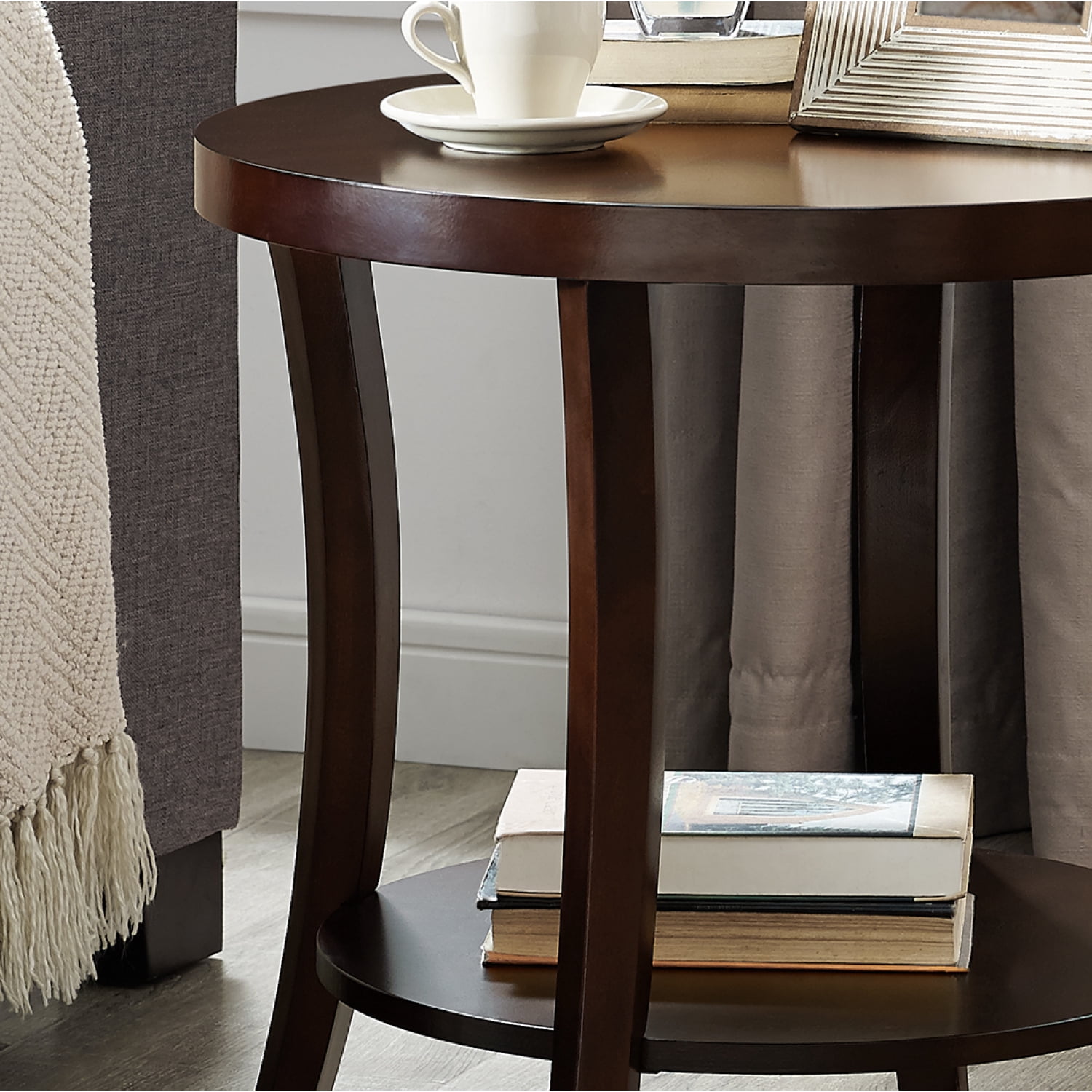 Perth Contemporary Oval Shelf End Table,