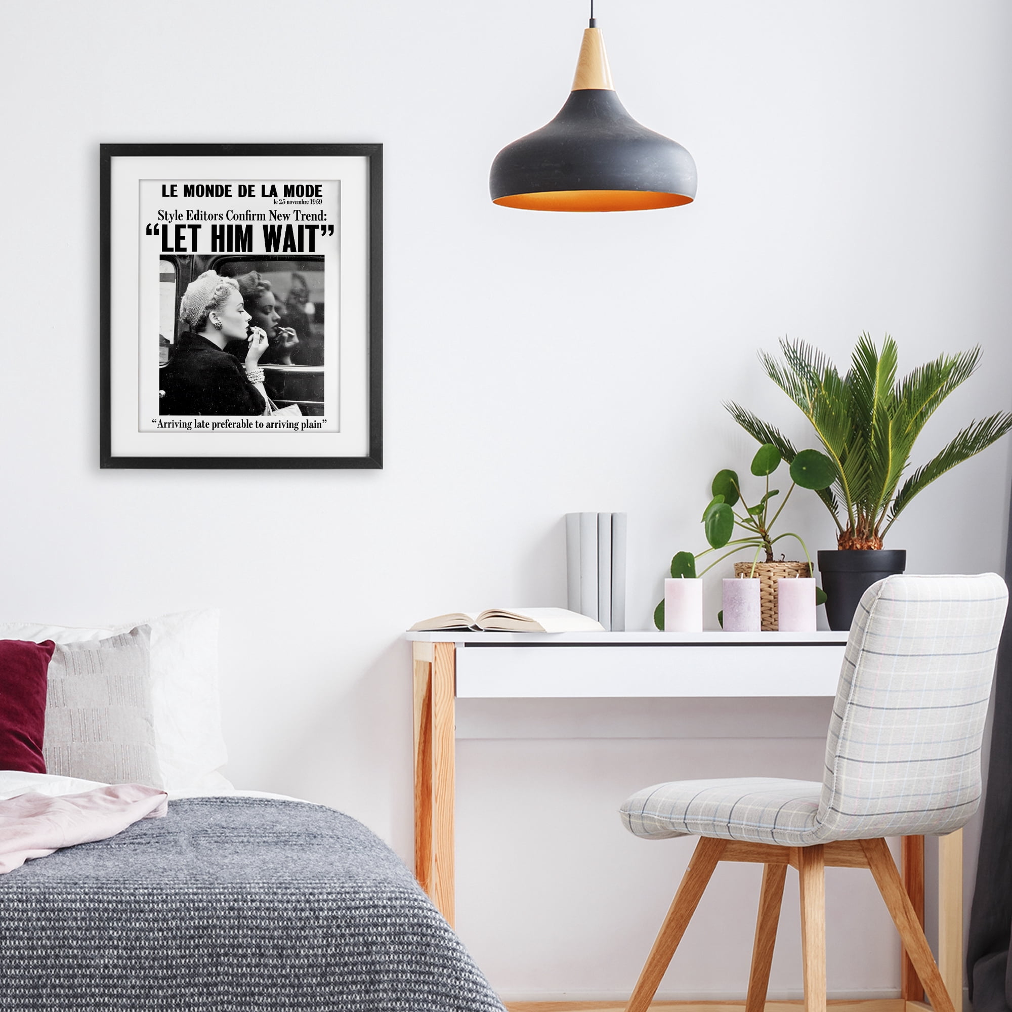 Stupell Industries Let Him Wait Advice Black Framed Print Under Glass, design by Annabelle Hall