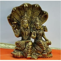 Lord Vishnu Laxmi Sculpture Vishnu Lakshmi Statue in Brass Goddess of Luck Laxmi Narayana Idol Small Vishnu Lakshmi Figurine Hindu God Statue Indian Handmade Statue Religious Gift - AtoZ India Cart