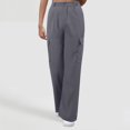 thumbnail image 3 of Pantalones Gibobby de mujer de mezclilla ajustados y holgados estilo Retro americano gris L, 3 of 4