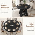 thumbnail image 5 of Hawsaiy 43.3-59 in Extendable Oval Dining Table for 4-6, Space-Saving Round Kitchen Table with Hidden Leaf Storage & Bottom Shelf for Small Space, Black, 5 of 10