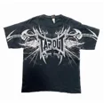 thumbnail image 3 of Camiseta de algodón con estampado simple gótico harajuku retro coreano, diseño de cuello redondo de hip-hop, camiseta casual clásica de nicho Y2K para parejas, 3 of 5