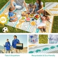 thumbnail image 5 of Moynesa Large Outdoor Rug Waterproof, 9'x12' Lightweight Plastic Straw Rug for Camping RV, Reversible Outside Carpet for Patio Deck Porch Balcony Picnic Tent, Blue/Yellow, 5 of 10