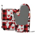 thumbnail image 3 of Kll Buffalo Plaid Love And Gnome Oven Gloves And Pot Holders Grill Gloves - Oven Gloves And Pot Holders, Non-Slip Cooking Gloves With Recycled Pads, 3 of 9