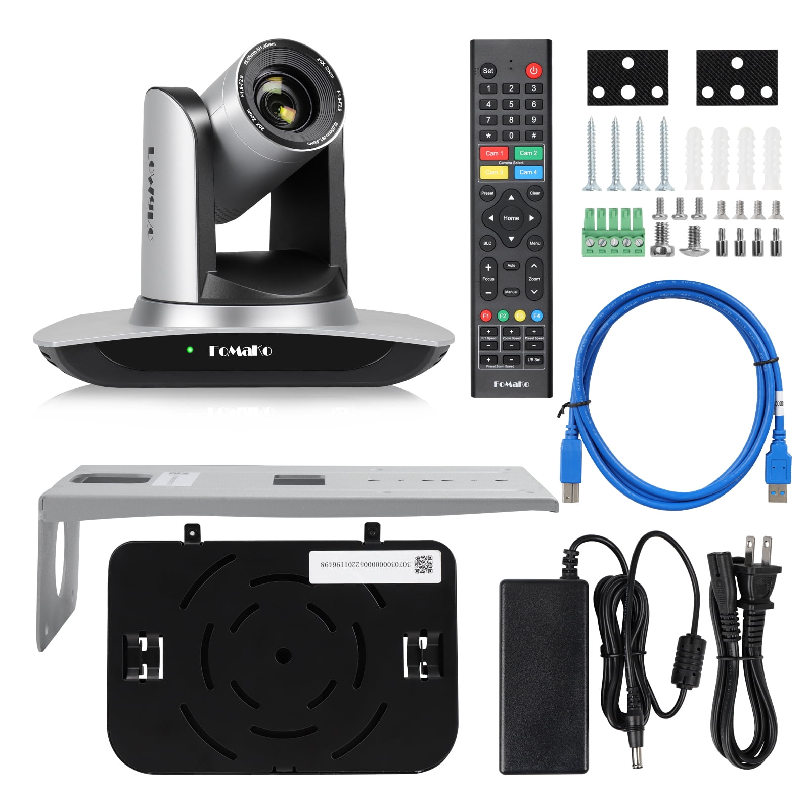 FoMaKo 20x Optical Zoom AI Auto Tracking 1080P Video Camera Bundle(FMK12UHX3+M1)