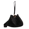 thumbnail image 4 of Bolsa cruzados de hombro plisados ​​a la moda, de mano de piel sintética para mujer (negro) Ehuebsd Para Estrenar, 4 of 8