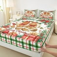 thumbnail image 3 of Castle Fairy Teens Gingerbread Man 4pcs Bed Sheets,Geometric Plaid King Sheets,Merry Christmas Super Cozy Sheet Set,Lightweight Room Decor, 3 of 7