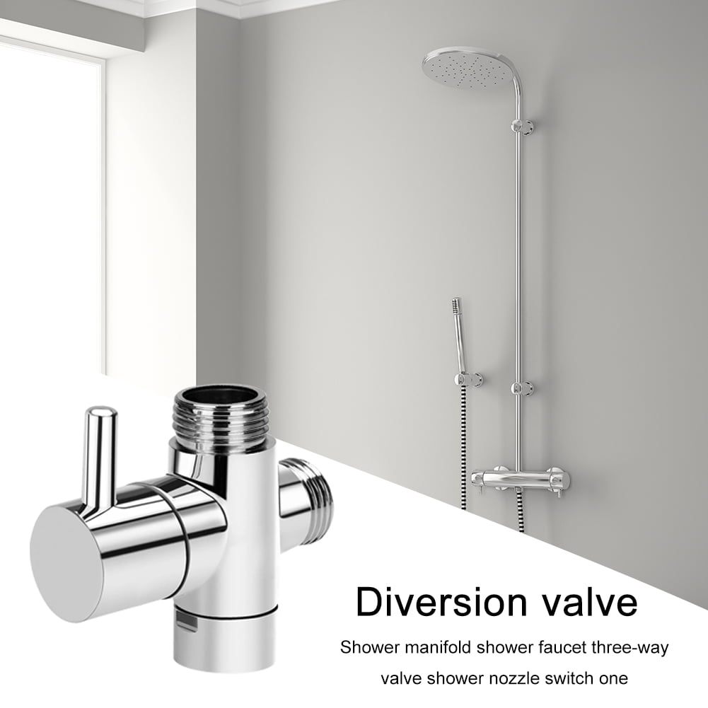 3 Way Shower Head Diverter Control Valve Connector Bathroom Replacement Part 