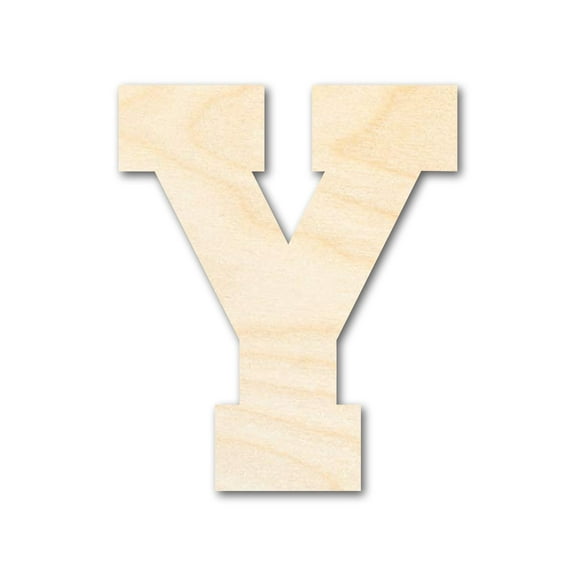 Unfinished Wood Varsity Team Font - Y Shape 6" / 1/2"