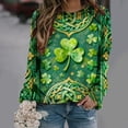 thumbnail image 1 of Nuoqisi Chandail de la Saint-Patrick pour Femmes Trèfle Imprimé Manches Longues, 1 of 7