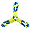 thumbnail image 1 of MPP Paracord Rope Dog Toys Twisted Tri Flyer Tough Durable Fetch Toss Tug 10 1/4" (Yellow/Blue), 1 of 1