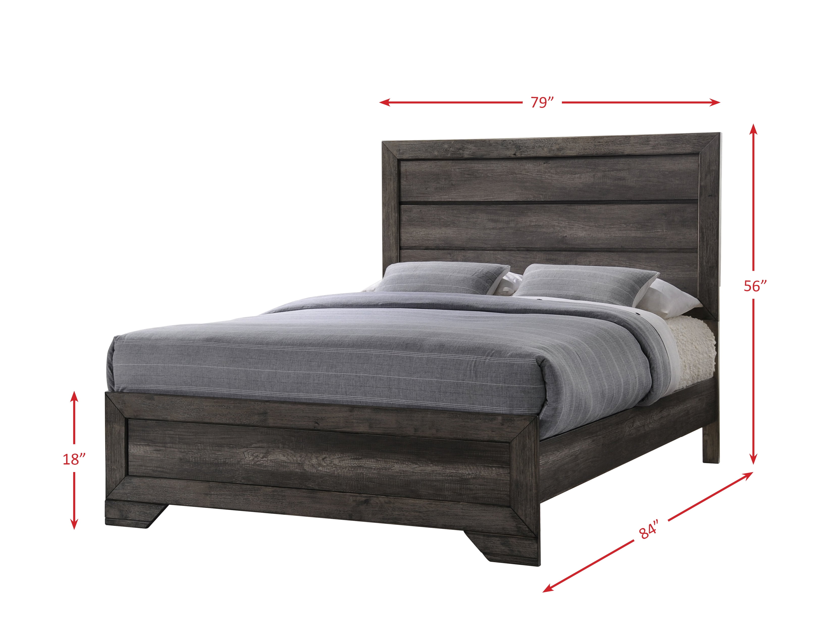 Picket House Furnishings Grayson King Panel 3pc Bedroom Set, Grey Oak