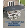 thumbnail image 6 of Memoryfield 13 FT Large Double-Sided Patio Umbrella, Outdoor Rectangle Market Umbrella with Crank Handle for Pool, Lawn & Garden, Gray, 6 of 13