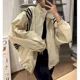 thumbnail image 2 of Chaquetas de paracaídas para mujer, estilo coreano, ropa de abrigo informal con protección solar, cárdigans holgados con cuello alto, abrigos retro de manga larga, blusas para mujer, 2 of 4