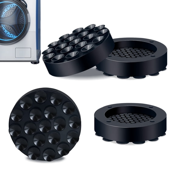 4 Pack Anti Vibration Pads for Washing Machine & Dryer - 19 Strong Suction Cups, Non-Slip Noise Dampening Pads, Stop Washer Walking & Protect Floors