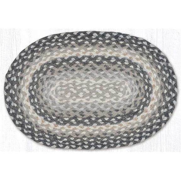 Earth Rug 13 x 19 in. Gray, Sand & Ivory Braided Jute Placemat