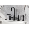 thumbnail image 2 of Kingston Brass KS8280CKLBS Kaiser Two-Handle 4-Hole Deck Mount Bridge Kitchen Faucet with Brass Side Sprayer in Matte Black, 2 of 8
