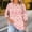 Pink, variant on Qulqfy Fall Womens Shirts Graphic Henley V-Neck Plus Size 3/4 Length Sleeve Boho Spring Comfy Knit Hollow Out Dressy Women's Summer Tops L