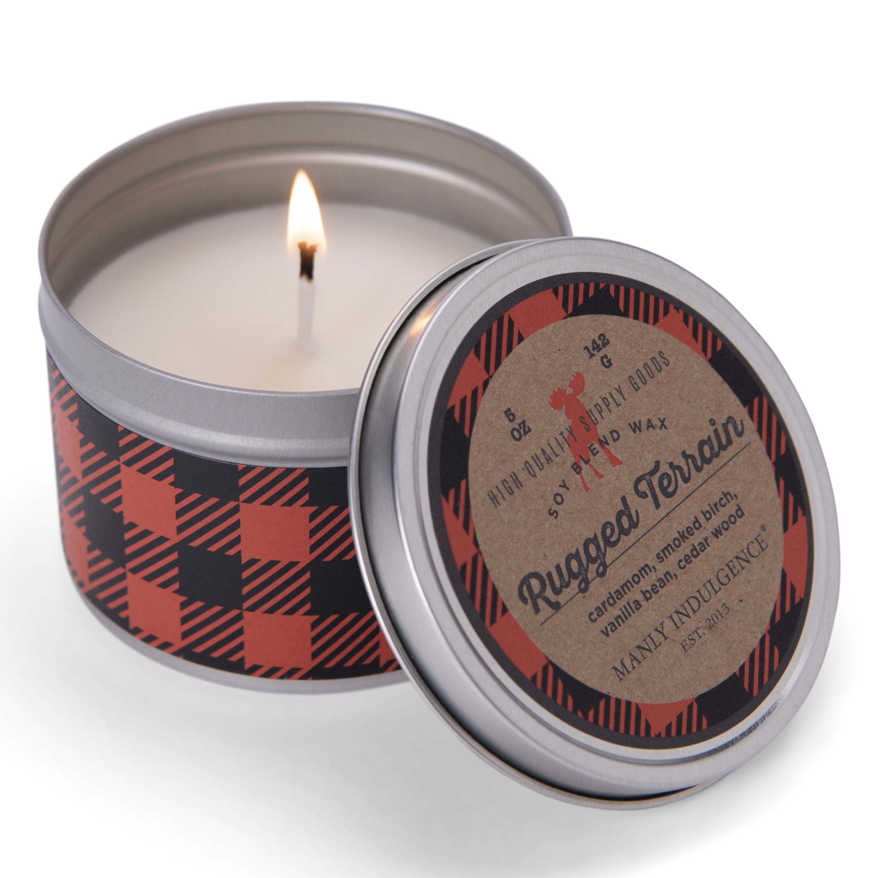 Manly Indulgence Rugged Terrain Gift Tin Candle - Adventure Collection - 5 oz - 20 hr Burn