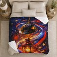 thumbnail image 5 of Patriotic Fireworks Night Firefighter Helmet, Festive Celestial Scene, Warm Flannel Blanket for Home Library and Reading Nook, Celestial Art Lovers Appreciation Gift, Celestial Home Decor, 5 of 9