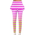 thumbnail image 1 of Puntoco Pantalones De Cintura Elástica Cómodos A Rayas A La Moda Para Mujer, Pantalones De Doble Capa Con Bolsillo Para Yoga, Rojo Rosa Xxxl, 1 of 5