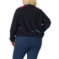 thumbnail image 3 of FAB CURVES Plus Size Mesh Jackets for Women Holographic Long Sleeve Zip Up Clubwear Party Jacket 1X Blue Purple, 3 of 5