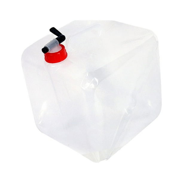 Bolsa de agua plegable de gran capacidad de 20 l, ideal para camping y picnic (blanca).