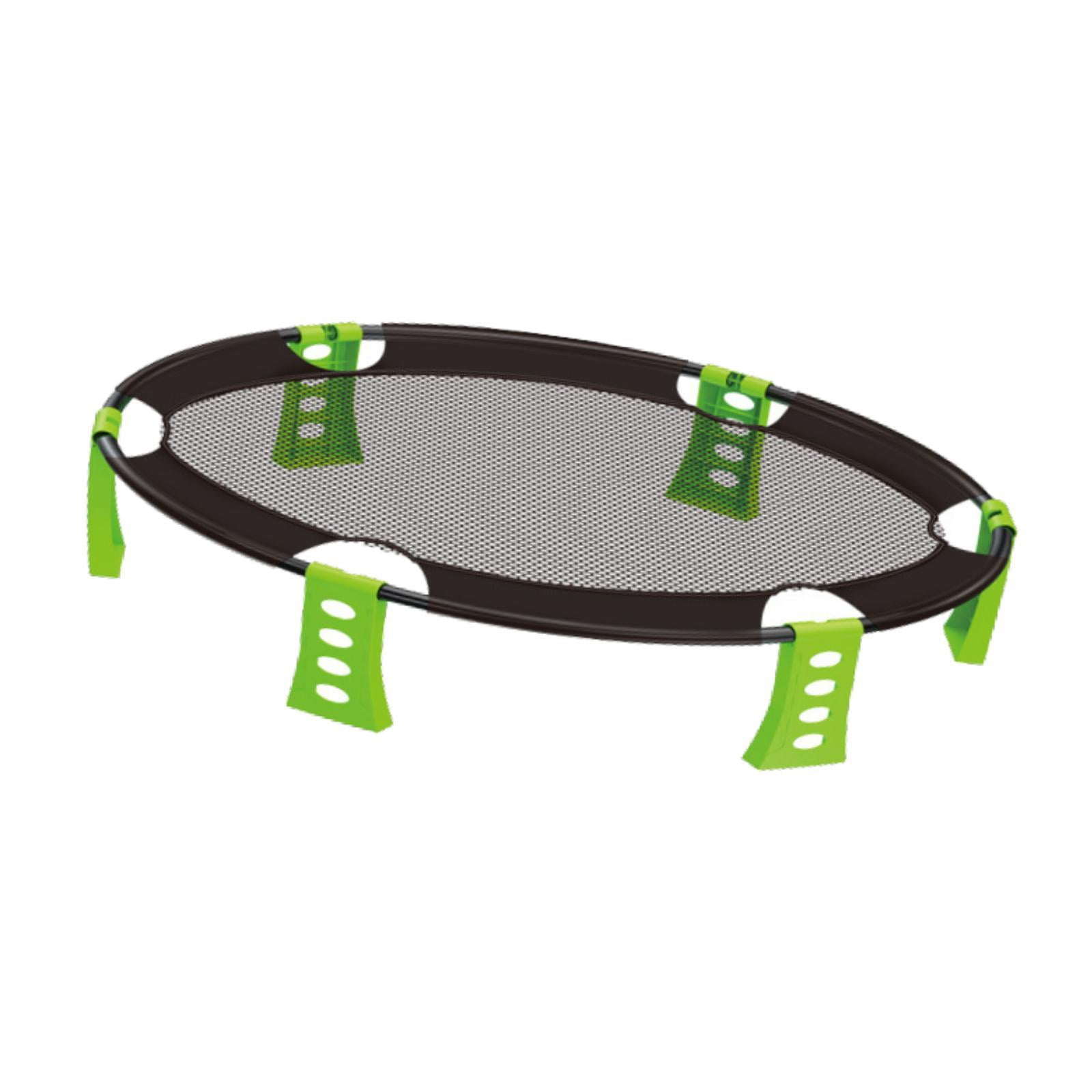 Dualoai Roundnet Game Set Outdoor Volleyball Net with 2 Balls Pump and Carry Bag Playing Green