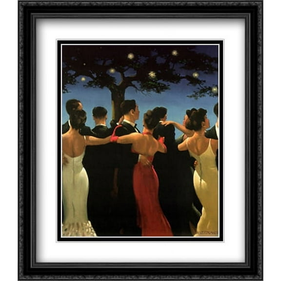 FrameToWall - Waltzers 2x Matted 28x36 Large Black Ornate Framed Art Print by Jack Vettriano