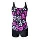 thumbnail image 3 of Gibobby Conjunto de Bañador Sexy Traje de baño para mujer Tankini Traje de baño normal de 2 piezas Sin espalda Impresión de 2 piezas Estampado ajustable (Rosa caliente,CH), 3 of 5