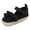 Black, variant on Girls First Summer Sandals Soft Sole Toddler Flat Shoes with Ruffled Design,12-18 Months