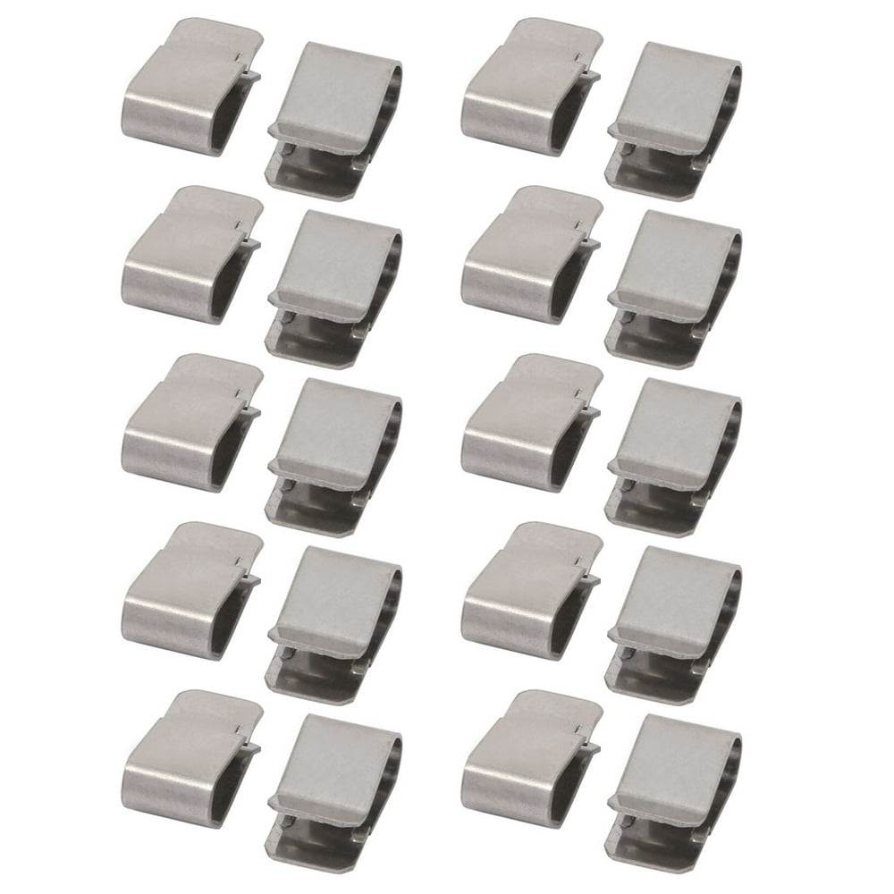 20pcs 22mmx12mm 304 Stainless Steel U Clip Silver Tone for 3.5mm Pipe ...
