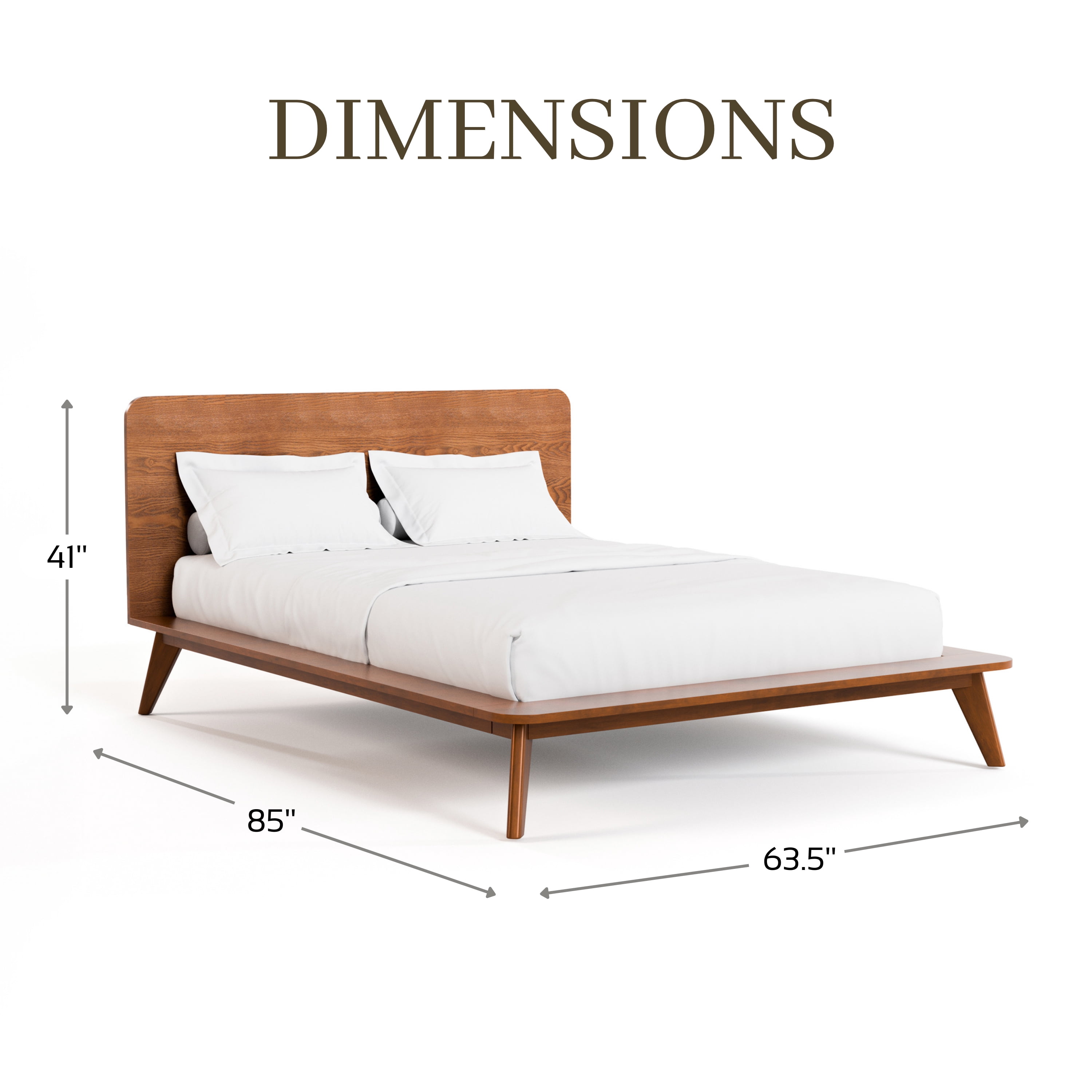 Furniture of America Erik Adult Queen Round Edge Solid Wood Mattress Ready Bed, Walnut