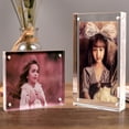 thumbnail image 5 of Acrylic Picture Frame 2.8x4.2inch,Clear Freestanding Double Sided 10mm Thickness Frameless Magnetic Photo Frames Desktop Display, 5 of 9
