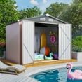 thumbnail image 5 of 8.5' x 5.6' Outdoor Metal Storage Shed, Steel Garden Shed, Tool Storage Shed for Backyard, Patio, Lawn, 5 of 7