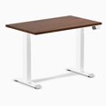 thumbnail image 1 of Desky Dual Mini Rubberwood Sit Stand Desk - Red Walnut / 39.4 x 23.6 inches / White, 1 of 10