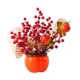 thumbnail image 3 of Baoblaze Chinese New Year Decoration Artificial Flower Bouquet Fake Flower Blessing Bucket Chinese Spring Festival Gift for Home Party Persimmon, 3 of 8