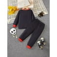 thumbnail image 4 of Toddler Boy Fall Clothes Boys Halloween Outfit Skeleton Print Long Sleeve Striped Pants Set Dress Up Toddler Outfits Boys Black 2 Years-3 Years, 4 of 5