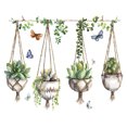 thumbnail image 2 of Decoraciones navideñas para interiores Fiudx Pegatinas de pared decorativas para colgar plantas suculentas en macetas, 2 of 5