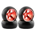 thumbnail image 2 of Tachiuwa 4 Pieces RC Car Hub Wheel Rim and Tires Replaces Remote Control Car RC Wheel Rim Red, 2 of 8