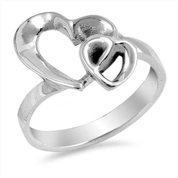 Sac Silver Heart Knot Purity Promise Girlfriend Ring .925 Sterling