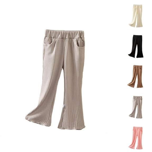 Pants for Girls Casual Pants for Girls Girls Flared Pants Toddler Kids Casual Summer Outdoor Play Soft Breathable Comfortable Stretchy Elastic Waist Lightweight Durable Everyday Wear