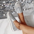thumbnail image 6 of BXSRUTA Women's Rhinestone Embellished Slip on Loafers Round Toe Thick Comfort Casual Shoes, 6 of 7